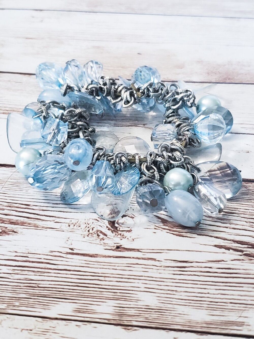 Vintage Stretch Bracelet - Light Blue